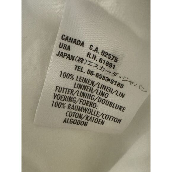 Escada Sport Vintage White 100% Linen Wide Leg High Rise Lined Pants Sz L - Picture 5 of 6